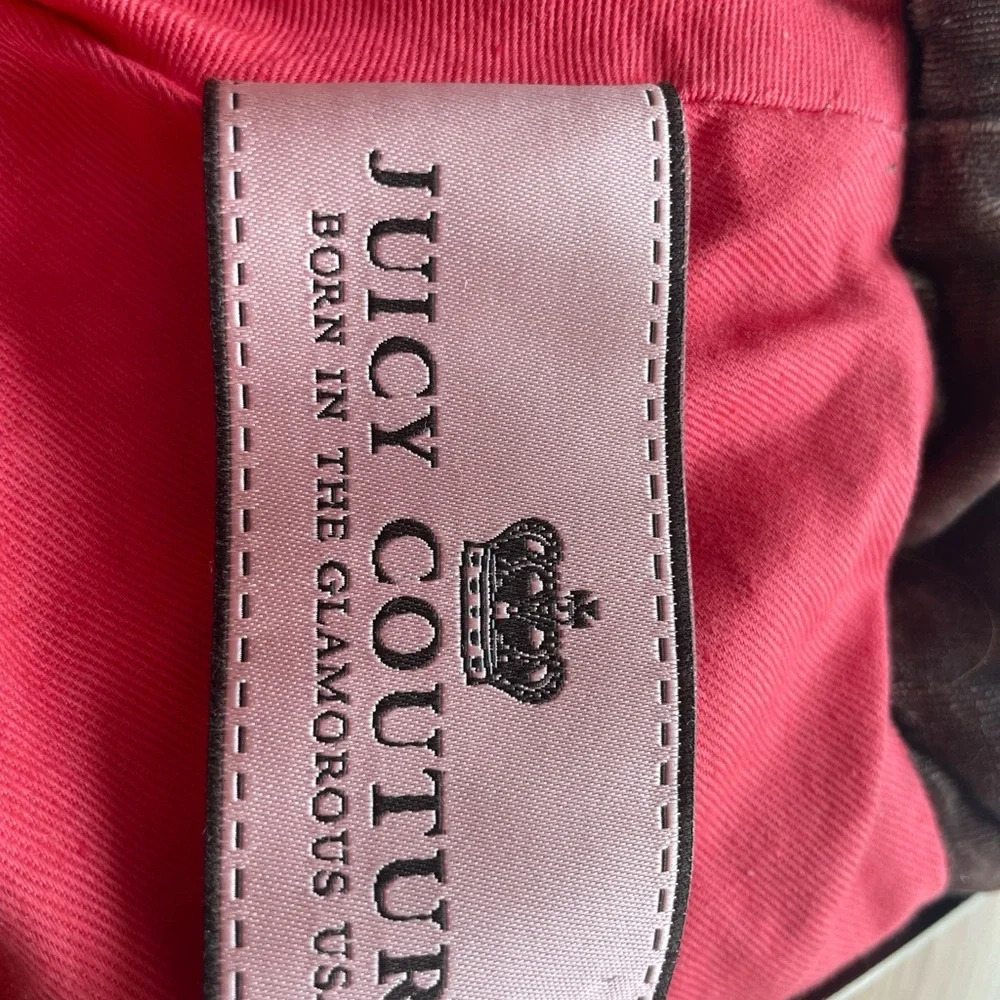 Juicy Couture Dark Brown Suede Shoulder Bag with Gold Chain